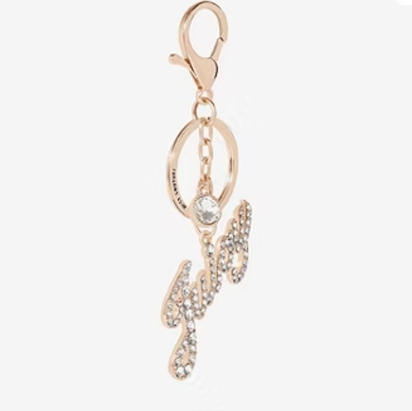 Juicy Couture Gold Script Keychain with Sparkle - Picture 3 of 9